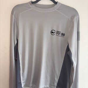 Vineyard Vines Adult Sun Shirt Rash Guard size XS Gray Silver Long Sleeve